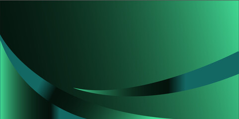 Abstract green background with smooth lines and gradient waves