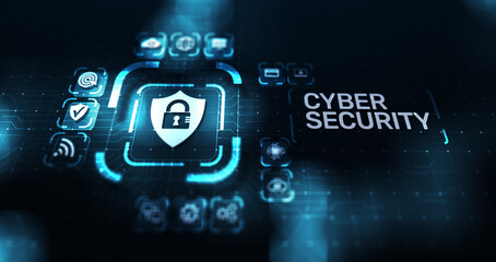 Wall Mural - cyber security, information privacy, data protection. internet and technology concept on virtual scr