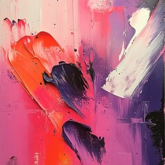 Poster - Abstract Background with Fluid Shapes in Vibrant Pink Purple and White Marbled Design
