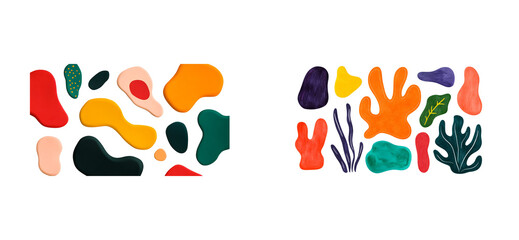 Wall Mural - colorful abstract shapes on transparent background for design use