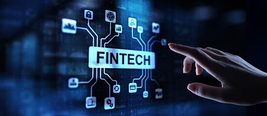 Wall Mural - fintech financial technology cryptocurrency investment and digital money. business concept on virtua