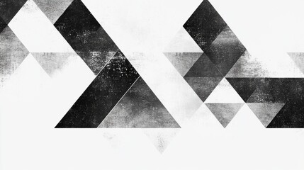 Leinwandbilder - Geometric triangle pattern showcases a clean black and white design with a repeating minimalist motif ideal for modern decor or graphic projects
