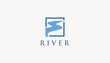 © arbain - river creek winding road logo vector icon design illustration