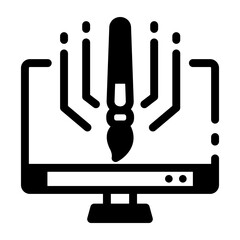 Poster - A linear style icon showing a digital art 
