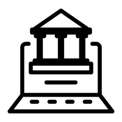 Poster - A linear style icon of a digital library 
