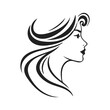 © Mamunur - women face vector icon isolated on white background. vector women face. line art women face vector art.