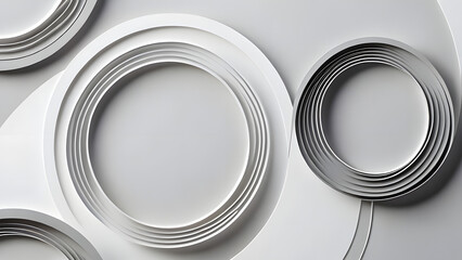 Silver 3d spirals and circles create a light metal pattern