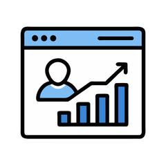 User Growth Analysis Web Interface Icon Design