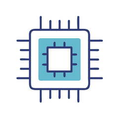 Poster - CPU Processor Chip Icon Representing Computer Hardware and Data Processing