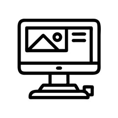Aufkleber - Desktop Computer Monitor Icon Representing Screen Display and Computing