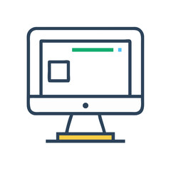 Aufkleber - Desktop Computer Monitor Icon Representing Screen Display and Computing