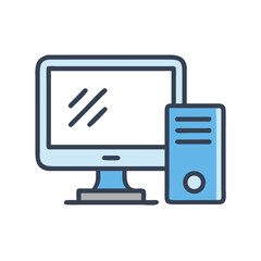 Aufkleber - Desktop Computer Monitor Icon Representing Screen Display and Computing