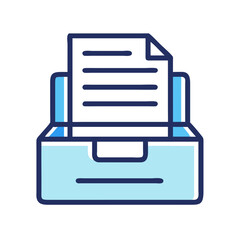 Aufkleber - Document Tray with Paper Files Icon Representing File Organization and Document Storage