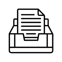 Aufkleber - Document Tray with Paper Files Icon Representing File Organization and Document Storage
