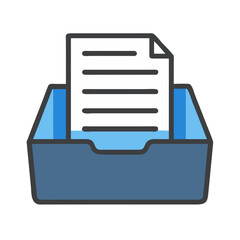Aufkleber - Document Tray with Paper Files Icon Representing File Organization and Document Storage