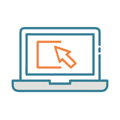 Aufkleber - Laptop Computer Icon Representing Portable Computing and Digital Work