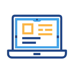 Poster - Open Laptop Icon Representing Technology, Computing, and Digital Work