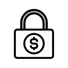 Poster - Padlock with Dollar Symbol Icon Representing Financial Security and Protected Investments