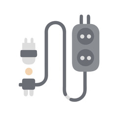 Poster - Power Extension Cord Icon Representing Electrical Connectivity and Multiple Outlet Access
