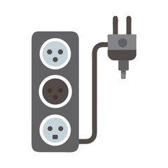 Poster - Power Extension Cord Icon Representing Electrical Connectivity and Multiple Outlet Access