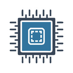 Aufkleber - Processor Chip with Circuit Icon Representing Computer Hardware and Data Processing Unit