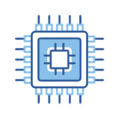 Aufkleber - Processor Chip with Circuit Icon Representing Computer Hardware and Data Processing Unit