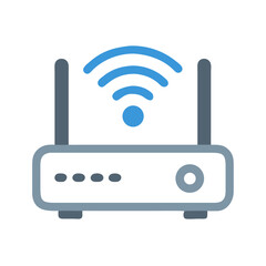 Poster - Wi-Fi Router Device Icon Representing Wireless Internet Access and Network Connectivity