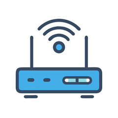 Poster - Wi-Fi Router Device Icon Representing Wireless Internet Access and Network Connectivity