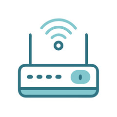 Poster - Wireless Router Device Icon Representing Internet Connectivity and Network Signal