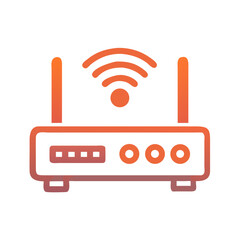Poster - Wireless Router Device Icon Representing Internet Connectivity and Network Signal