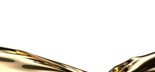 Aufkleber - Flying gold cloth isolated on white background 3D render