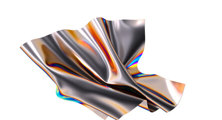 Leinwandbilder - Metallic fabric with an iridescent sheen flowing gracefully