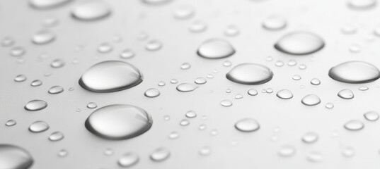 Wall Mural - Water Drops, White Surface, Shiny, Metallic, Water Repellent Coating, Automobile Paint
