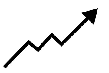 Wall Mural - black arrow graph moving up direction