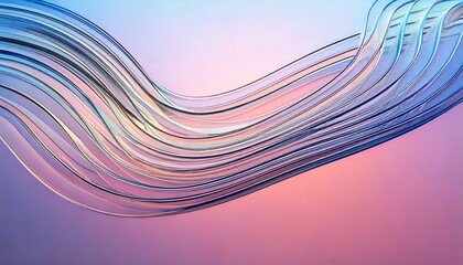 Wall Mural - abstract background, pattern - soft light thin curved glass stripes, layered,
