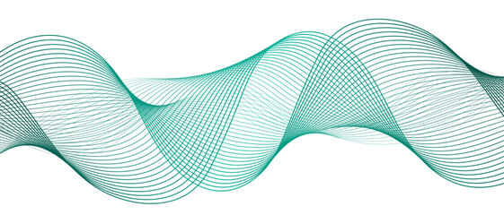 Wall Mural - abstract blue line wave with geometric technology, data science frequency gradient lines. smooth dig