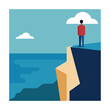 © oamcollection - Person Contemplating the Ocean from a Clifftop