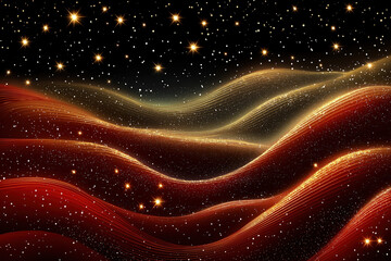 Wall Mural - an elegant red and gold background that adds sophistication and warmth.