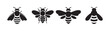 © Md Jasim islam - black color bee silhouette icon. Bee icons. Vector illustration eps 10