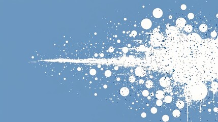 Poster - Blue background with white circles and a white line. The white line is a jet stream