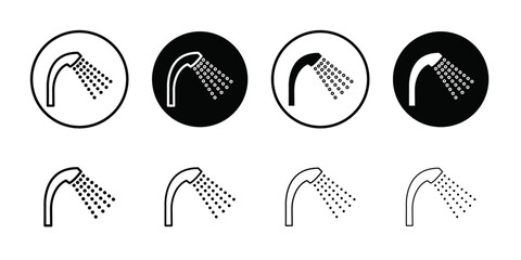 Shower head icon Vector flat thin line illustration