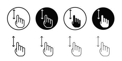 Swipe up and down icon Vector flat thin line illustration
