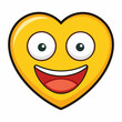 © Prasa-gg - Yellow cartoon heart emoji with happy smiling expression fun love icon