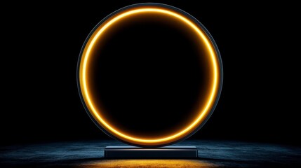 Aufkleber - Large, glowing circle is the main focus of the image. The circle is surrounded by a dark background, which creates a sense of depth and contrast