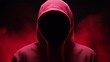 © kl yanii - Person is wearing a red hoodie and is standing in front of a red background. The hoodie is pulled up over their head, creating a sense of mystery and anonymity