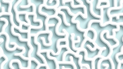 Aufkleber - White background with a maze of white lines. The lines are curvy and wavy, giving the impression of a sea of white. The image is abstract and has a sense of movement and flow