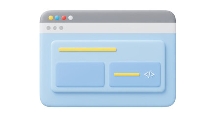 Isolated Website Interface 3D Render