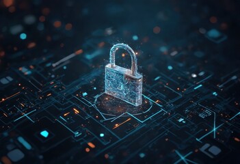 Fototapete - Digital Security and Data Protection Illustration