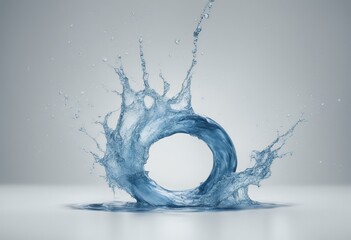 Wall Mural - water background splash white isolated 3d twisted shape rendering flow cosmetic three-dimensional cl