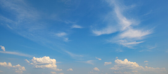 Wall Mural - bright blue sky with white clouds.